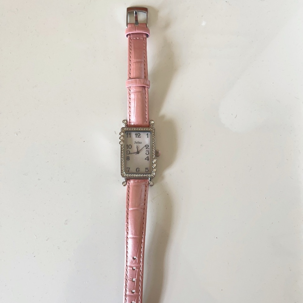 Julius Luxurious Mother of Pearl Face with New Sakura Pink Genuine Leather S…